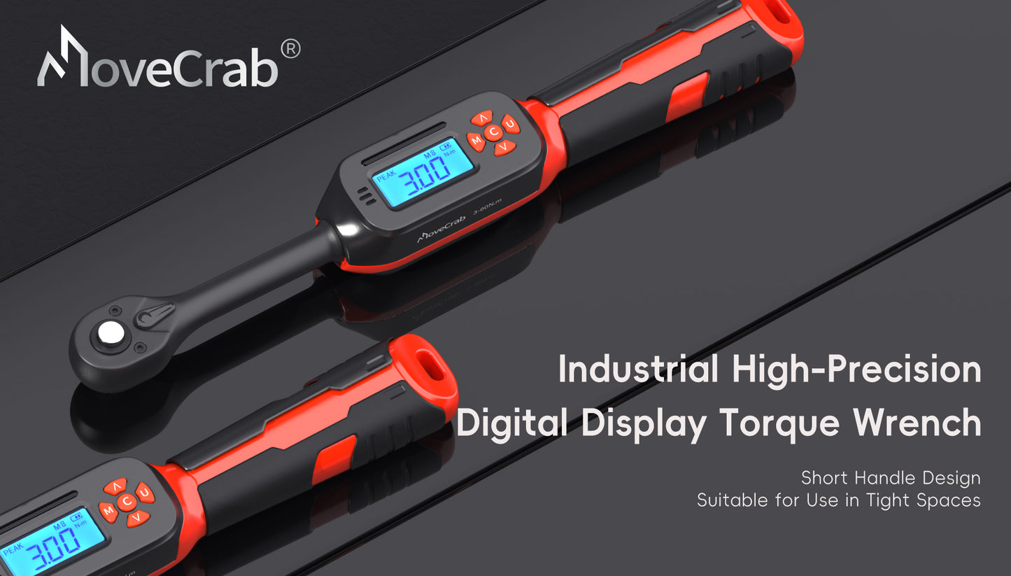 MOVECRAB Digital Torque Wrench，2% Accuracy, Buzzer and LED Flash Notification