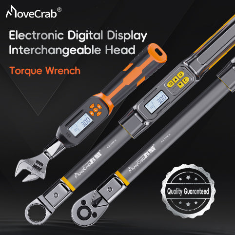 Interchangeable Head Digital Torque Wrench with LED Display - Precision Adjustable Torque Tool for Automotive & Industrial Use