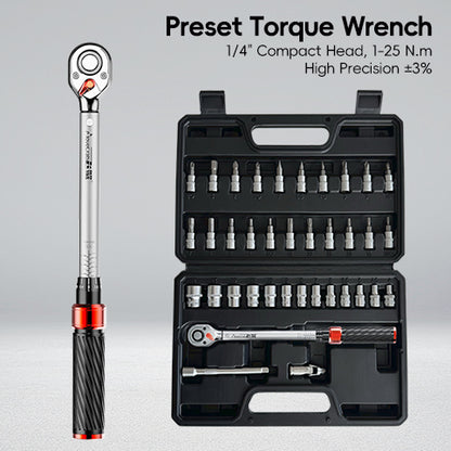 Mechanical wrench 5-25N. m, 37PCS bicycle tool set