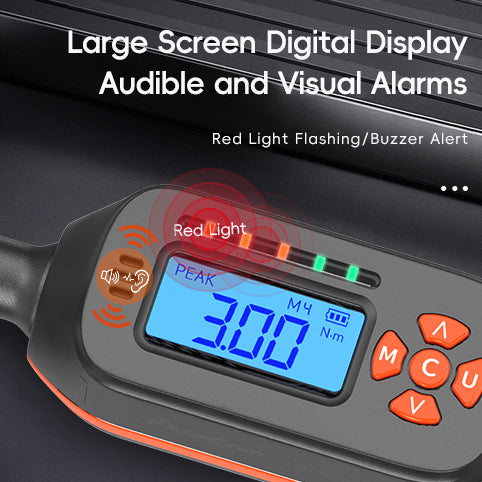 MOVECRAB Digital Torque Wrench，2% Accuracy, Buzzer and LED Flash Notification