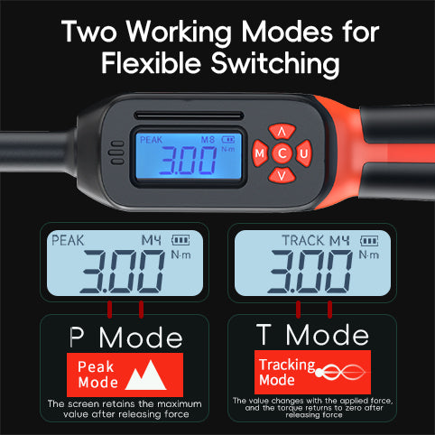 MOVECRAB Digital Torque Wrench，2% Accuracy, Buzzer and LED Flash Notification