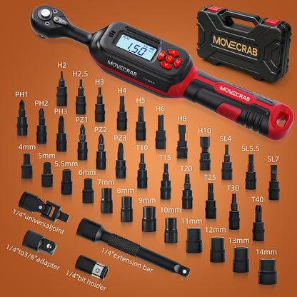 MOVECRAB 40Pcs Bike Digital Torque Wrench Set