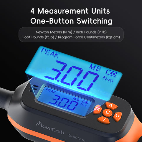 Interchangeable Head Digital Torque Wrench with LED Display - Precision Adjustable Torque Tool for Automotive & Industrial Use