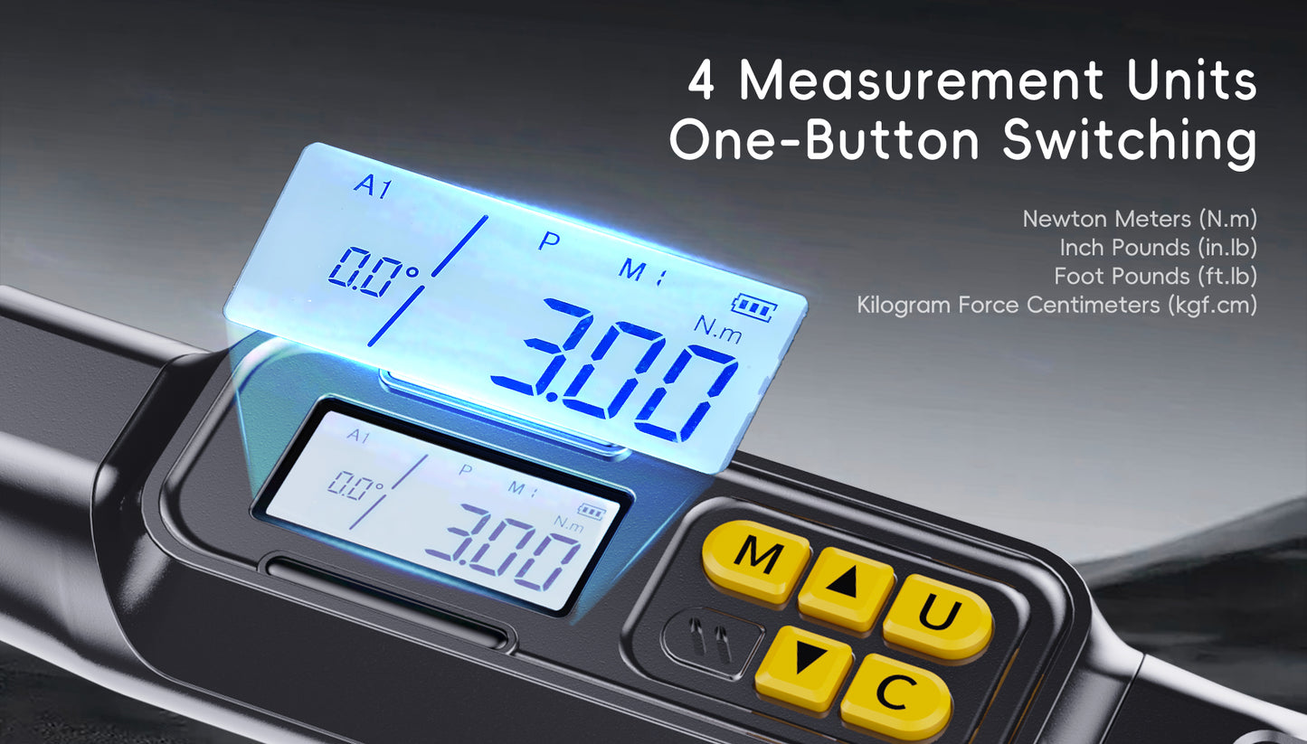 Angle digital wrench,Dual measurement of angle and torque